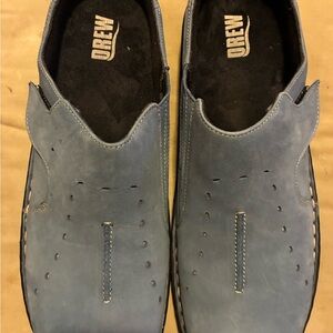 Drew Woman’s Blue Suade Clogs Casual Shoes!!